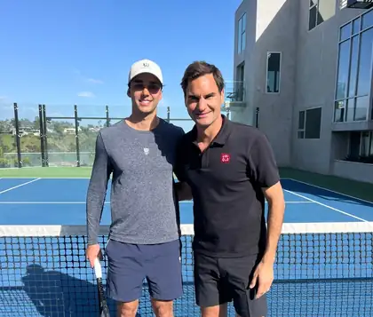Rodrigo Mariz de Oliveira com Roger Federer